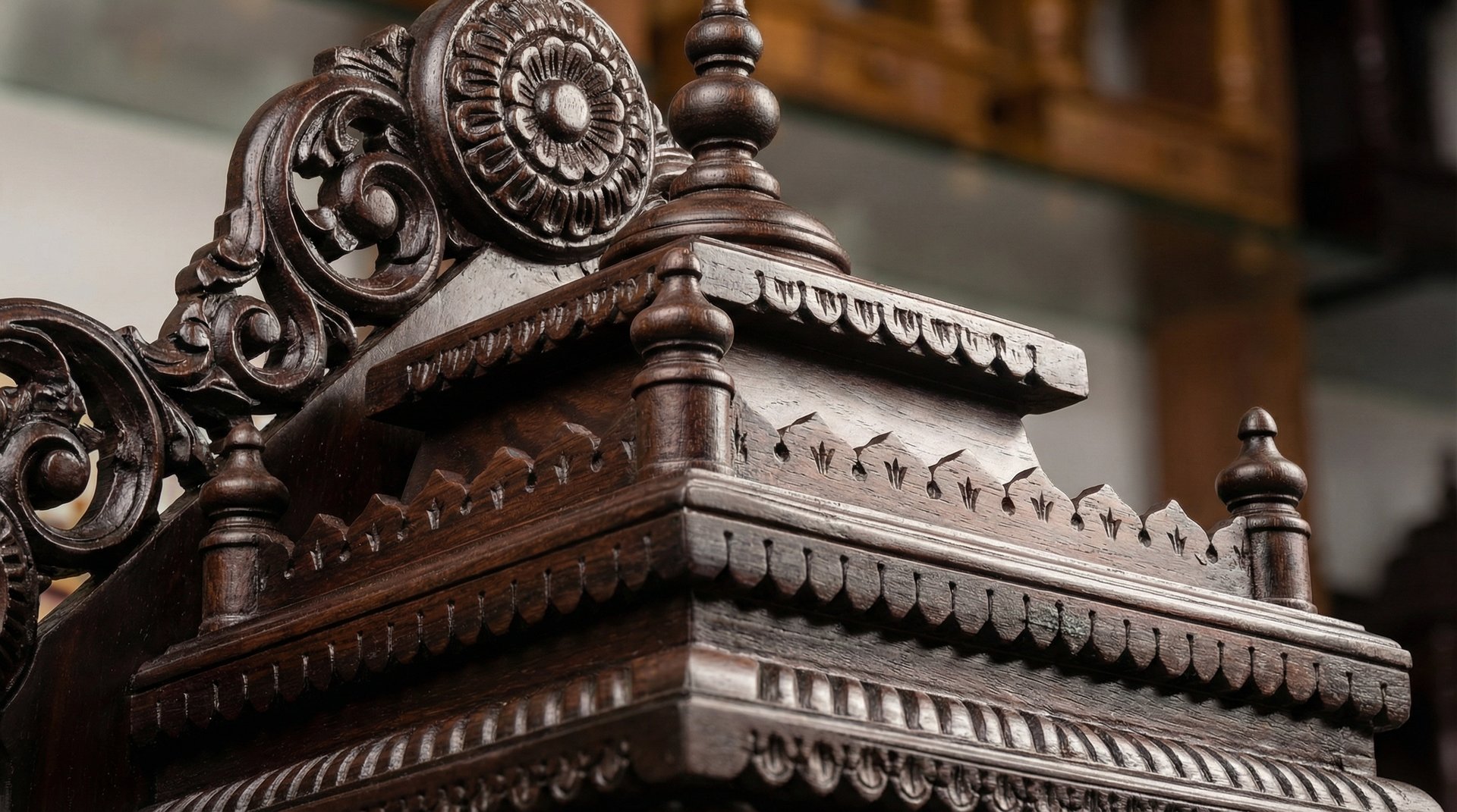 Teakwood Mandir - Macro Detail